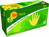 407-BE2815 BeeSure PF Latex Textured Gloves X-Small (100)