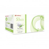 407-S3080W Cranberry S3 Ace Procedural Facemask White L2 (50)