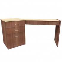  Angled Left Hand Table with 3 Drawer Pedestal