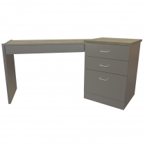  Angled Right Hand Table with 3 Drawer Pedestal