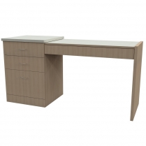  Classic Left Hand Table with 3 Drawer Pedestal