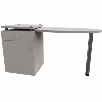  Oval Left Hand Table with 1 Door & Drawer Pedestal