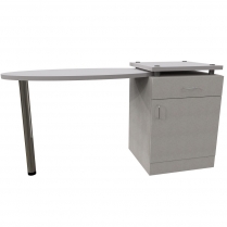  Oval Right Hand Table with 1 Door & Drawer Pedestal