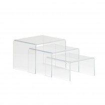 TP/RIS3 Clear Acrylic Stacking shelves 3-1/4"H, 4-1/4"H and 5-1/4"H