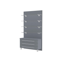  45.5"W Panel + Cove Shelves with Storage