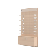  45.5"W Panel + Sign + Cove Boutique Shelves with Storage