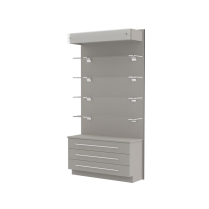  45.5"W Panel + Light Soffit + Cove Shelves with Storage