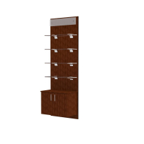  29.5"W Panel + Sign + Cove Shelves with Storage