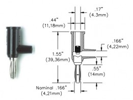 CON-1825010 Pomona - Stackable Banana Jack 15A 5kV - Black (10/pk)