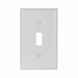 CWD-2134W 1 Gang PVC Toggle Switch Plate - white