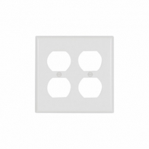 CWD-2150W Double Gang Duplex Wall Plate - White