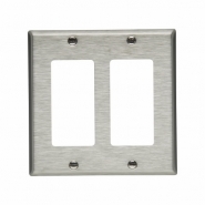 CWD-93402 2 Gang Decora Wall Plate - Stainless Steel 302/304