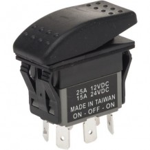 GCE-353695 Rocker Switch - MOn/Off/MOn DPDT 15A 125Vac