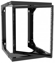 HAM-HWMR1912UBK 12U Heavy Duty Adjustable Pivoting Wall Mount Rack