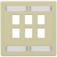 HUB-IFP26OW 6 Port Face Plate - Double Gang - Office White