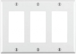 KORA-SWD45231 Three Gang Decora Wall Plate - White