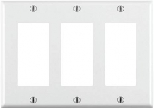 KORA-SWD45231 Three Gang Decora Wall Plate - White