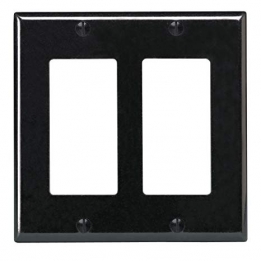KORA-SWD45552 Two Gang Decora Wall Plate - Black