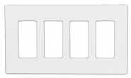 KORA-SWD45641 Screwless Four Gang Decora Wall Plate - White