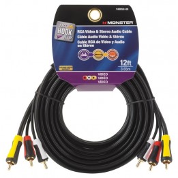 MNSTR-14005900 Economy Triple RCA Composite (A/V) - male/male - 12'