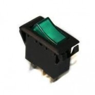 PHIL-30552 Rocker Switch Lit Green - SPST On/Off 15A 12Vdc