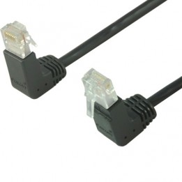TENT-XPC5U00334 CAT5e UTP Patch Cord 90&deg; Up to 90&deg; Down - 2ft - Black