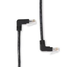 TENT-XPC6U00367 CAT6 UTP Patch Cord 90&deg; Up to 90&deg; Down - 1ft - Black