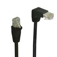 TENT-XPC6U00374 CAT6 UTP Patch Cord 90&deg; Down to Straight - 6ft - Black