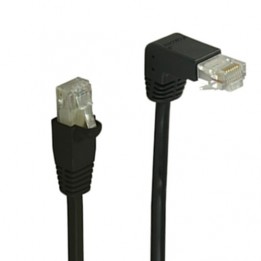 TENT-XPC6U00375 CAT6 UTP Patch Cord 90&deg; Down to Straight - 9ft - Black