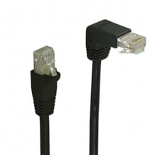 TENT-XPC6U00375 CAT6 UTP Patch Cord 90&deg; Down to Straight - 9ft - Black