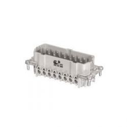 WIE-7031016400 16pole + ground - Size 16 - Male insert w/ wire protection