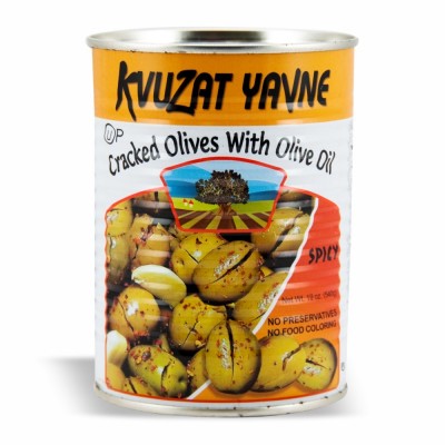 21-320-2 YAVNE GR OLIVES W/OLIVE OIL SPICY 12/19 OZ