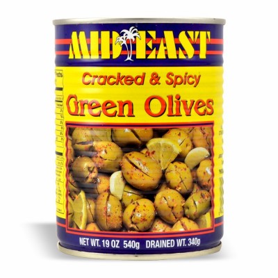 21-451-2 M.E. GREEN CRACKED OLIVE HOT 12/19OZ