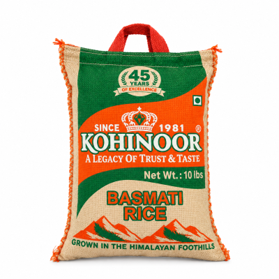 33-196-1 KOHINOOR BASMATI RICE JUTE 4/10LB