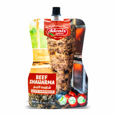 60-814-1 ADONIS BEEF SHAWARMA MARIN POUCH 10X6 OZ