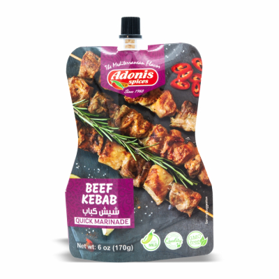 60-815-1 ADONIS BEEF KEBAB MARIN POUCH 10X6OZ