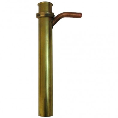 DD-201 1 1/2" x 12" x 1/2" Dishwasher Tailpiece w/Sweep, 22 Gauge