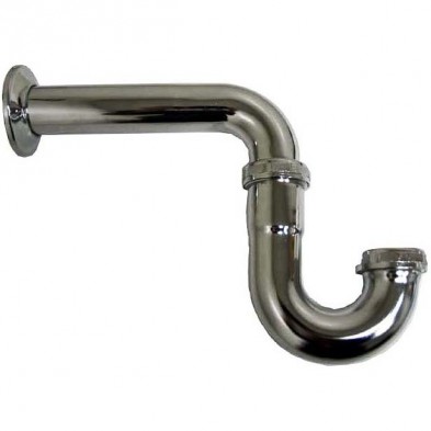 DJ-103D 1 1/4" CP Brass Tubular "P" L/Cleanout 20 Gauge