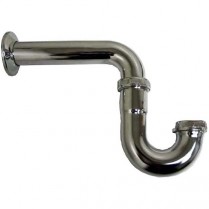 DJ-103D 1 1/4" CP Brass Tubular "P" L/Cleanout 20 Gauge