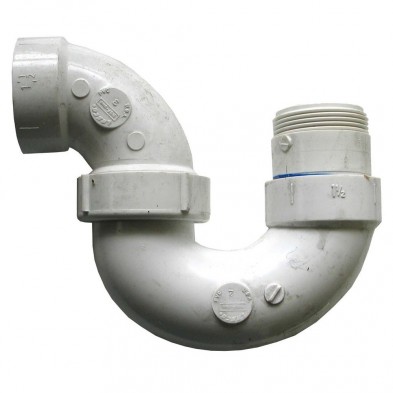 DJ-304 2" PVC DWV LA Swivel P Trap w/Union