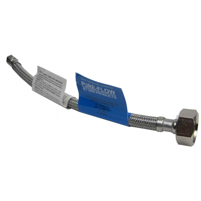 FD-102Y 3/8" Comp x 3/4" FIP x 12" SS Braided Flex Supply