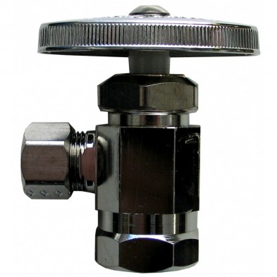 FD-502 1/2" IPS x 3/8" OD CP Angle Stop Valve Multi-Turn