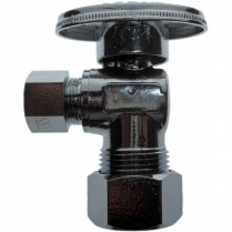 FD-506 1/2" Nom Comp x 3/8" OD CP Angle Premium Stop Valve