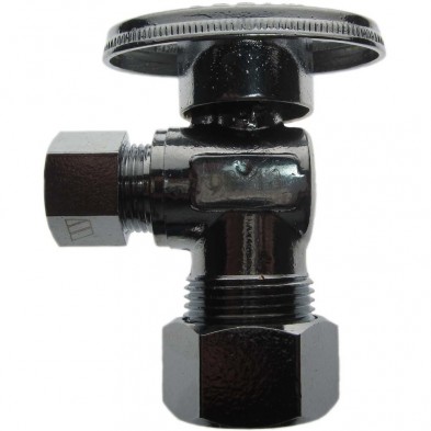 FD-506R 1/2" Nom Comp x 3/8" OD CP Angle Stop Valve