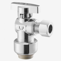 FD-552S 1/2" Push x 3/8" OD Quarter Turn Angle Stop Valve PTC