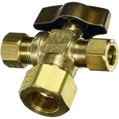 FD-554QB Brasscraft 5/8" Comp x 3/8" x 3/8"  Comp 1/4 Turn Angle Stop