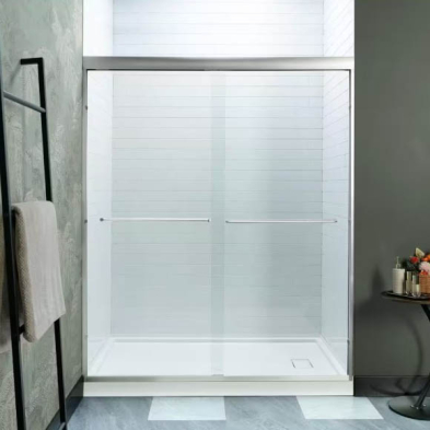 KD-406 Double Chrome Clear Shower Door 56"-60" x 71 1/2"