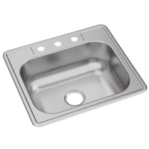 LB-D02 Dayton 25" x 22" SS 3-Hole Drop-In Kitchen Sink