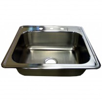 LB-R95 25" x 22" St Steel Kitchen Sink 8" 3-H