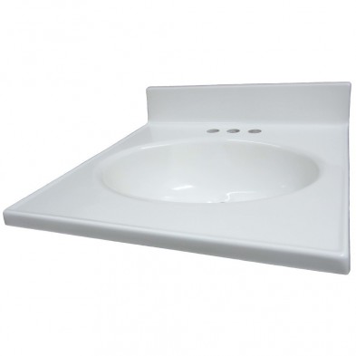 LC-M22 Vanity Top, 22" White Marble